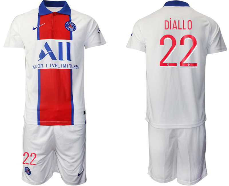 Men 2020-2021 club Paris St German away #22 white Soccer Jerseys